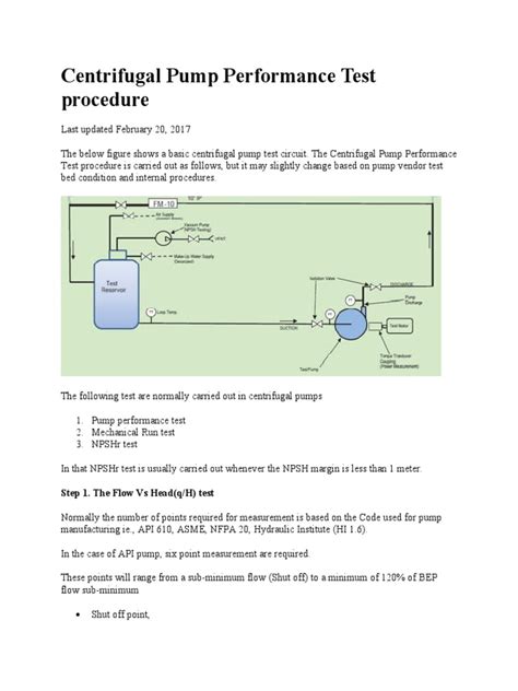 centrifugal pump test rig|pump performance test procedure pdf.